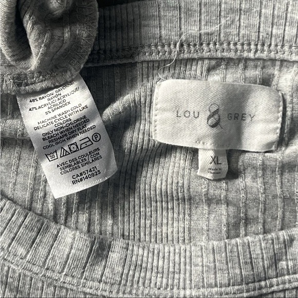 Loft Lou & Grey Long Sleeve Ribbed Tunic Top Womens XL Relaxed Fit Gray Layering - Picture 3 of 6